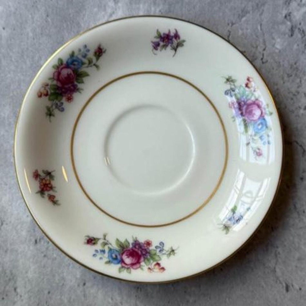 Lenox Rose Saucer Gold Trim Floral Design Fine China Made in USA